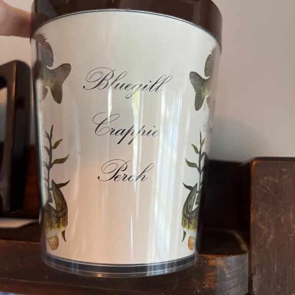 Vintage Fish Mug Fishing Flambeau Brown Cream Lake Trout Bluegill Crappie Perch - Picture 6 of 9